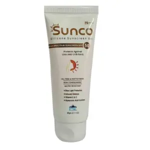 Sunco Silicone Sunscreen Gel SPF50 Oil Free, Matte Finish 60gm