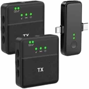SX31 ( - Lighting Type C & AUX ) SX32 (2 In 1- Lighting & Type C) In Multifunctional Smart Noise Reduction Dual Wireless Microphone For Video Recording & Live Streaming