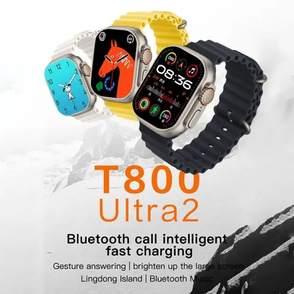 T800 Ultra 2 Smart Watch Series 9 2024 Bluetooth Call Wireless Charging Smartwatch For Android & 10S Premium Quality Application - Image 2