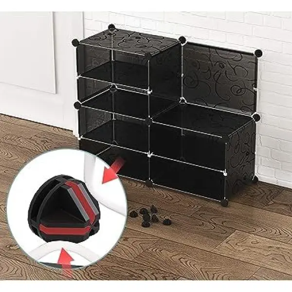Table Runner Shoe Rack 6 Tier Plastic Withdoor Dustproof Removable Storage 12 Pairs Of Shoes - Image 2