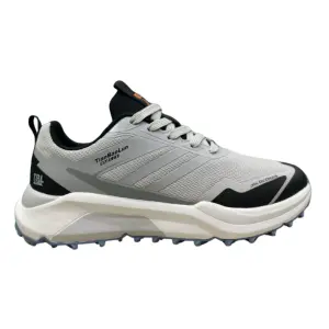 TBL Round Toe Lace-Up Closure Sneakers for Men (Gray)