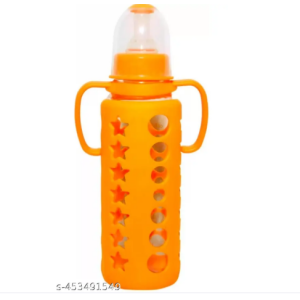 Tender Flo Glass Feeder | Borosilicate Baby Feeding Bottle With Silicon Sleeve And Handle 250ML