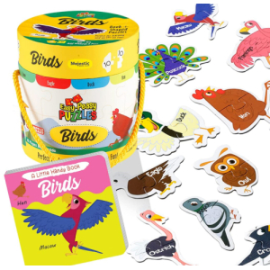 THE BOOK TREE Easy Peasy 20 Piece Early Learning Big Size Birds Jigsaw Puzzle For 2 + 3 + 4 + 5 + Kids With 1 Board Book Gift Box By Majestic Book Club