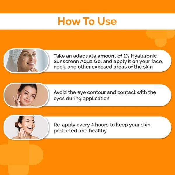 The Derma Co 1% Hyaluronic Sunscreen Aqua Ultra Light Gel with SPF 50 PA++++ UV A, UV B & Blue Light Protection 50g - Image 5
