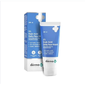 The Derma Co 1% Kojic Acid Face Wash I With Niacinamide & Alpha Arbutin I Reduces Dark Spots & Pigmentation I Cleanses & Brightens Skin I Non-Drying Formula I For All Skin Types- 100ml
