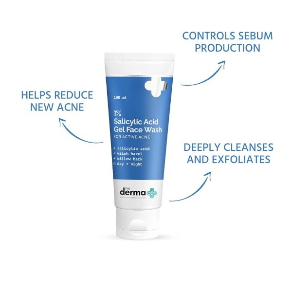 The Derma Co 1% Salicylic Acid Gel Face Wash With Salicylic Acid & Witch Hazel For Active Acne - 100 Ml(Dermaco) - Image 4