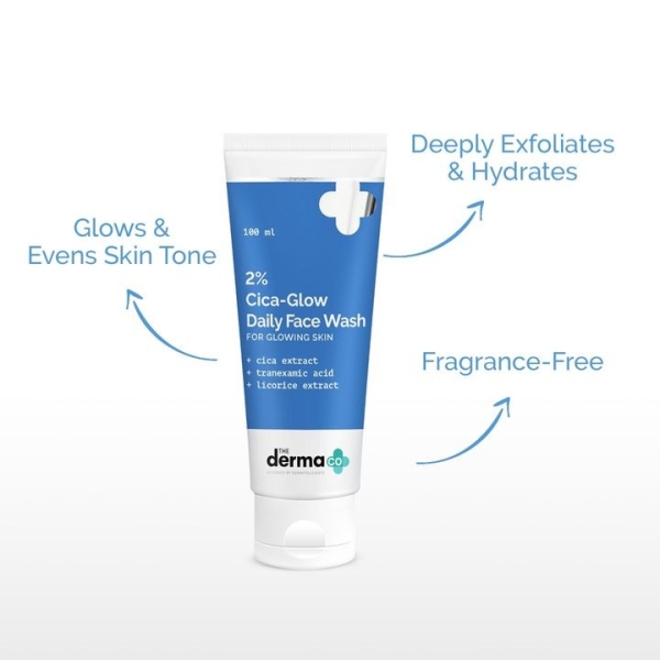 The Derma Co. 2% Cica-Glow Daily Face Wash with Tranexamic Acid & Licorice Extract - 100ml - Image 5