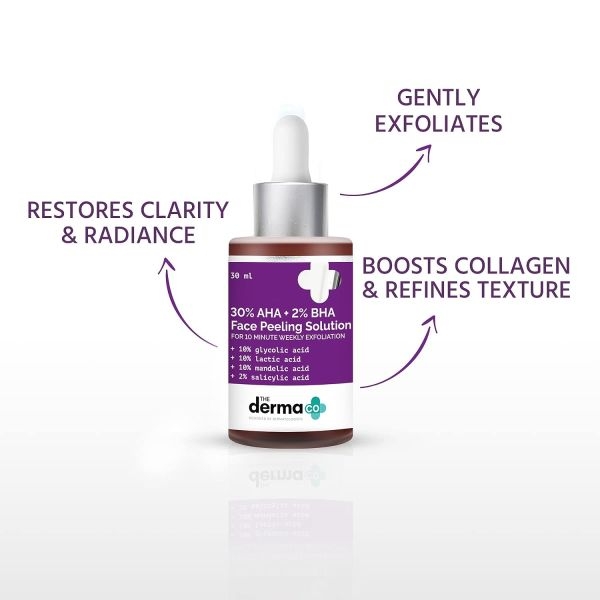 The Derma Co 30% AHA + 2% BHA Peeling Solution 30ml Off Face Mask - Image 3