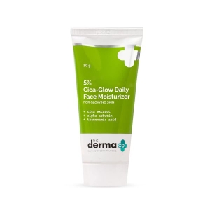 The Derma Co 5% Cica Glow Daily Face Moisturizer With Alpha Arbutin And Tranexamic Acid For Glowing Skin 50 G