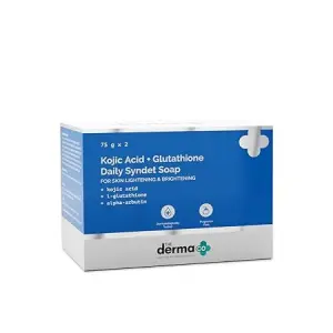 The Derma Co Kojic Acid + Glutathione Daily Syndet Soap with Kojic Acid, L-Glutathione & Alpha-Arbutin for Skin Lightening & Brightening - 2pc Pack