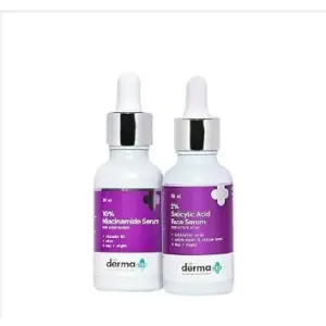 The Derma Co No More Acne & Acne Marks Combo- 2% Salicylic Acid Face Serum (30 ml) + 10% Niacinamide Face Serum