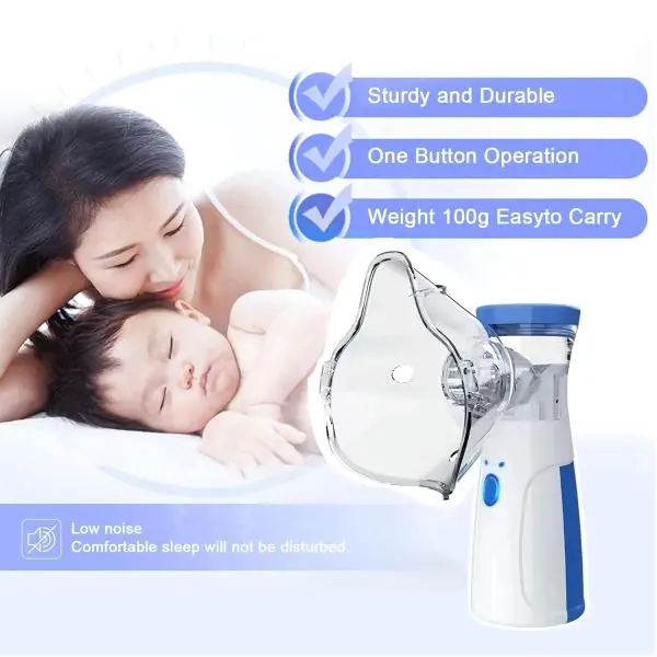 The Portable Mesh Nebulizer Machine for Adults & Kids – JSL-W302 Silent Ultrasonic Inhaler with Masks, USB Rechargeable – for Asthma, Cough & Breathing Relief Travel and Household Use, Handheld Mesh nebulizer - Image 5