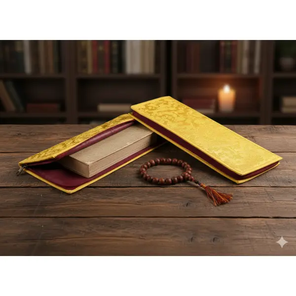 Tibetan Brocade Prayer Book Cover - Image 2