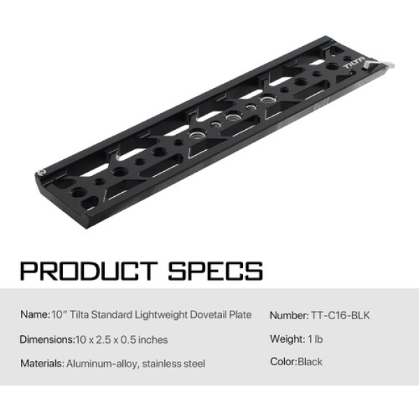 Tilta 10in Lightweight Dovetail Plate (Black) - Image 2