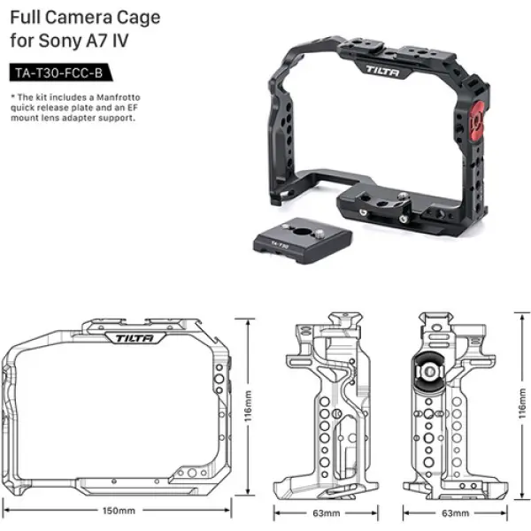 Tilta Basic Camera Cage Kit for Sony a7 IV (Black) - Image 2