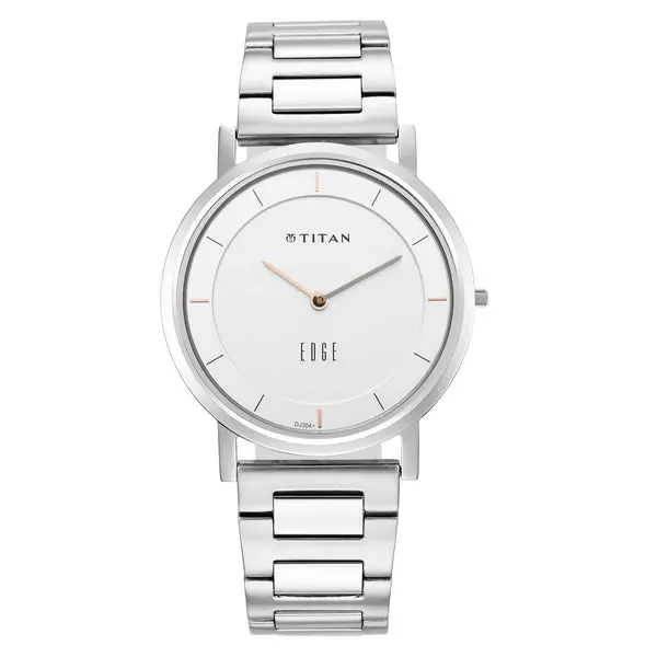 Titan Edge Silver White Dial Analog Stainless Steel Strap watch for Men - Image 2