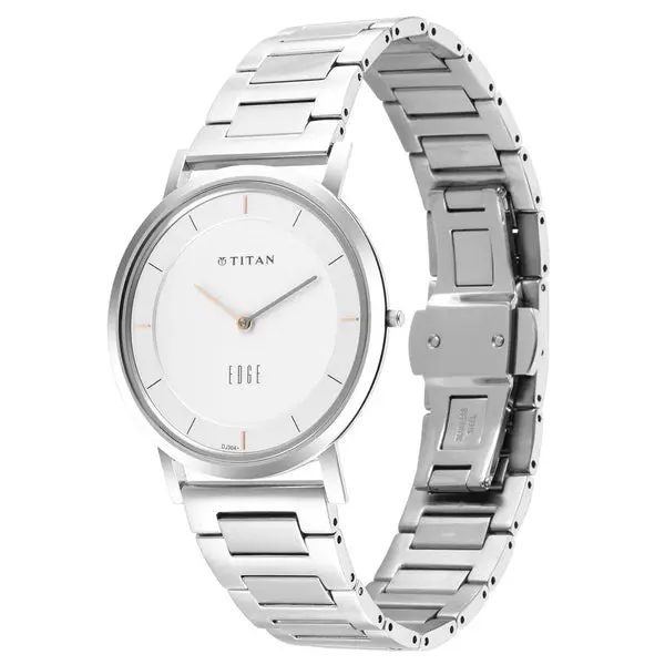 Titan Edge Silver White Dial Analog Stainless Steel Strap watch for Men - Image 3
