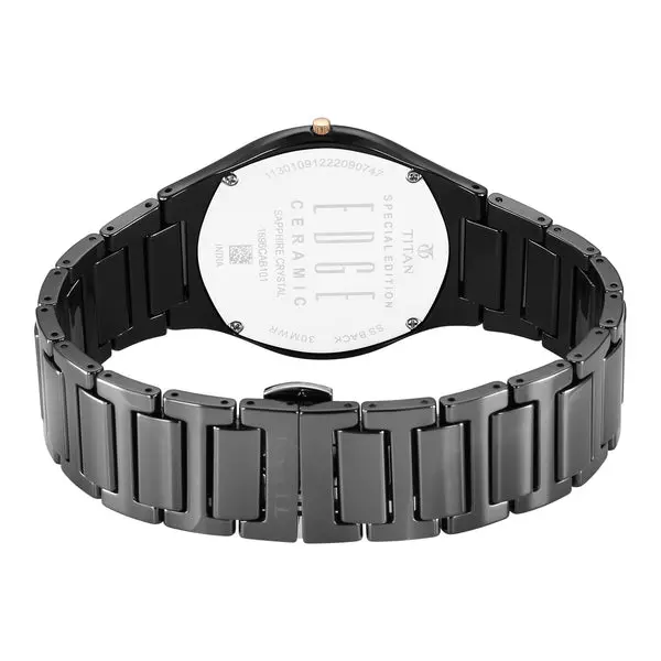 Titan Edge Strap Material Solid Ceramic Dial Colour Black 1696NC12 - Image 3
