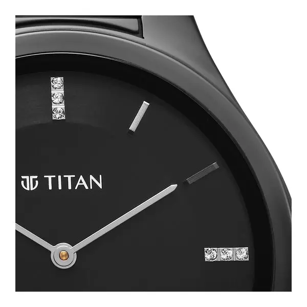 Titan Edge Strap Material Solid Ceramic Dial Colour Black 1696NC12 - Image 4