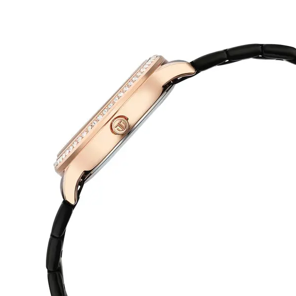 Titan Glamour Quartz Analog Black Dial Black Stainless Steel Strap Watch For Women - Image 2