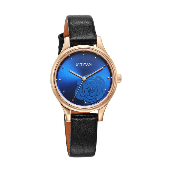 Titan Karishma Quartz Analog Blue Leather Strap for Women - Image 2