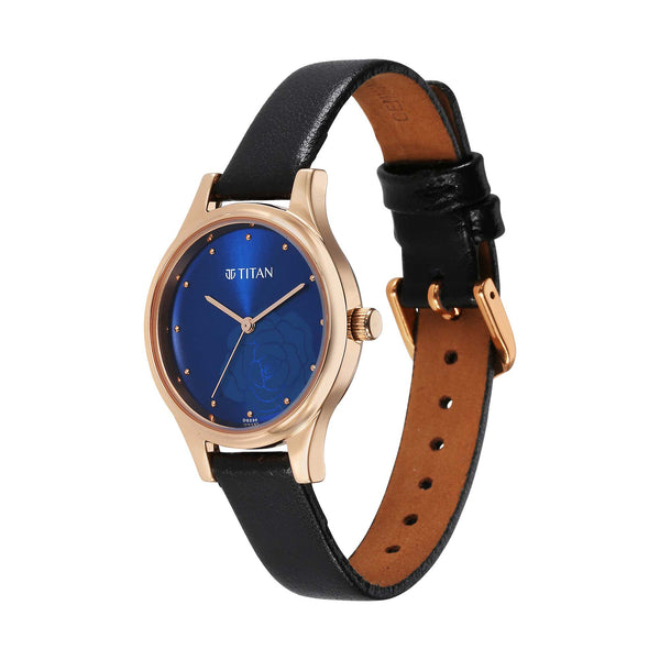 Titan Karishma Quartz Analog Blue Leather Strap for Women - Image 3