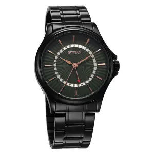 Titan Mens Karishma Strap Material Stainless Steel Dial Colour Green 10038NM01
