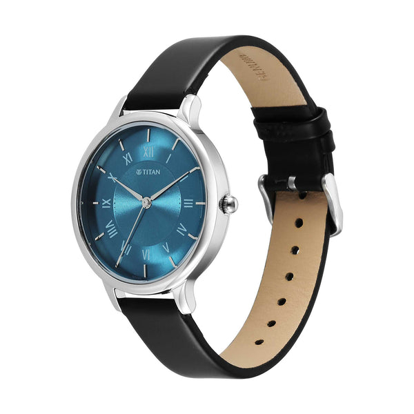 Titan NEO 9 RETRO Ladies Strap Material Leather Dial Colour Dark Blue 2732SL01 - Image 3
