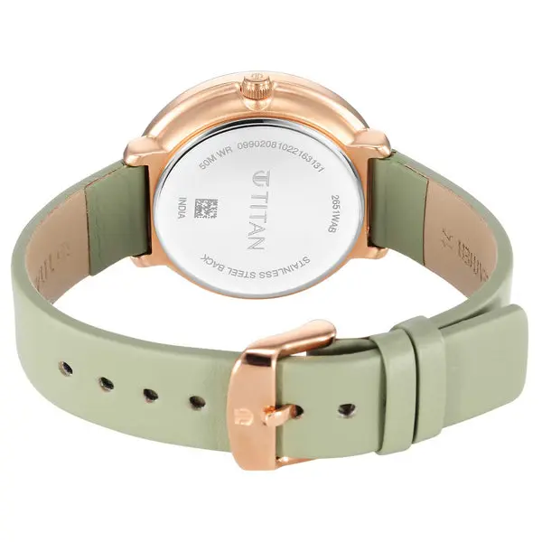 Titan Neo Green Dial Analog Leather Strap Watch for Women - Image 5
