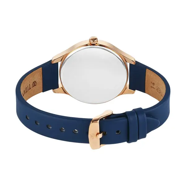 Titan Neo Quartz Analog Blue Dial Blue Leather Strap Watch For Women 2781WL01 - Image 3