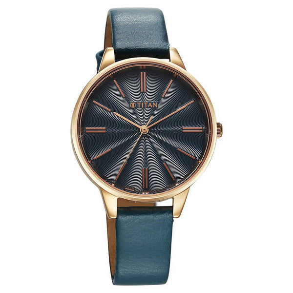 Titan Neo Quartz Analog Blue Dial Leather Strap Watch For Women(2648WL08) - Image 2