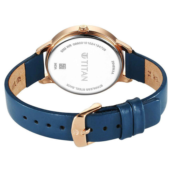 Titan Neo Quartz Analog Blue Dial Leather Strap Watch For Women(2648WL08) - Image 5