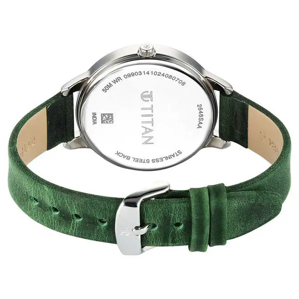 Titan Neo Quartz Analog Green Dial Leather Strap Watch For Women - Image 5