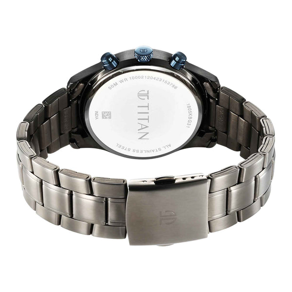 Titan Neo Splash Quartz Multifunction Anthracite Dial Stainless Steel Strap Watch for Men - Image 5