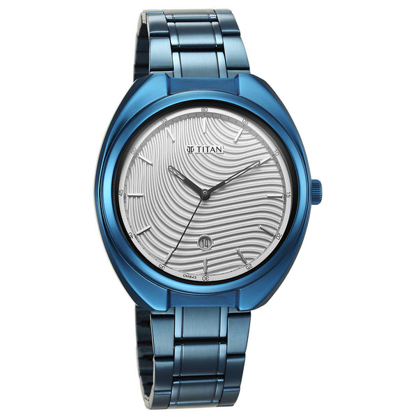 Titan Quartz Analog Silver White Dial Stainless Steel Strap Watch for Men - Image 3