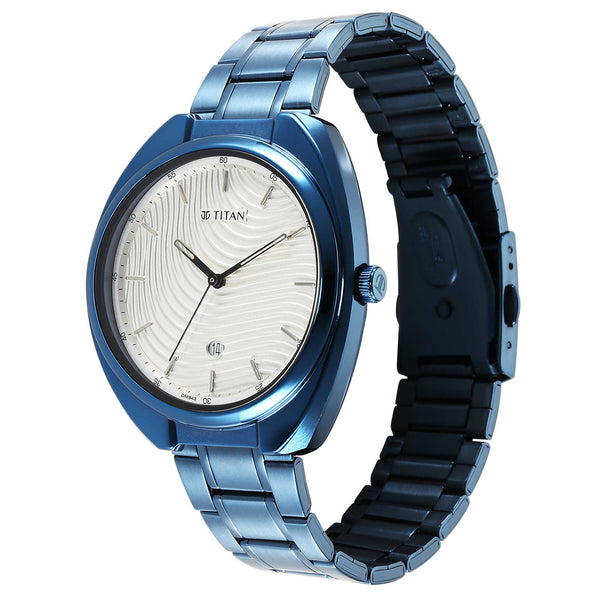 Titan Quartz Analog Silver White Dial Stainless Steel Strap Watch for Men - Image 4