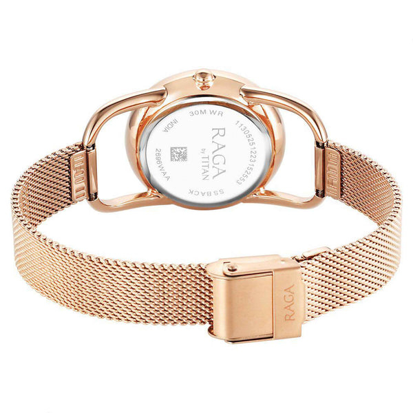 Titan Raga Chic Quartz Analog Pink Dial Metal Strap Watch for Women - Image 5