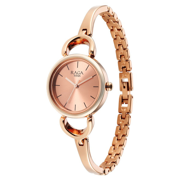 Titan Raga Rose Gold Dial Watch for Women - Image 3