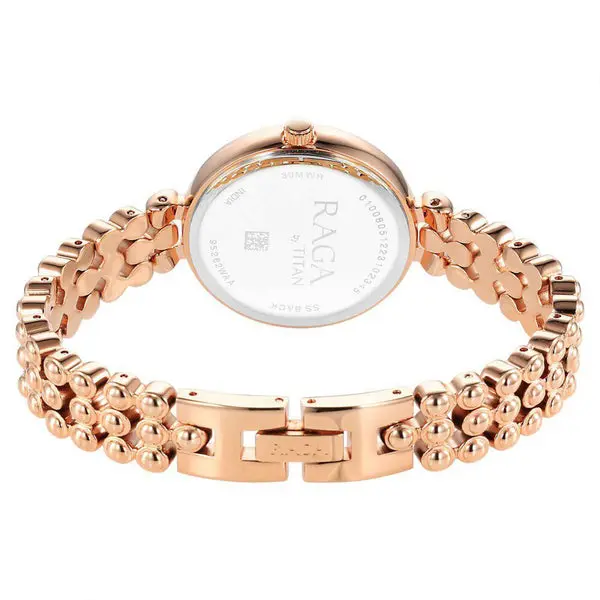 Titan Raga Showstopper Quartz Alog Rose Gold Dial Metal Strap Watch for Women - Image 5