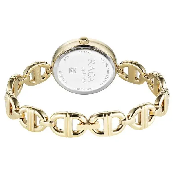 Titan Raga Showstopper Quartz Analog Champagne Dial Metal Strap Watch For Women - Image 5