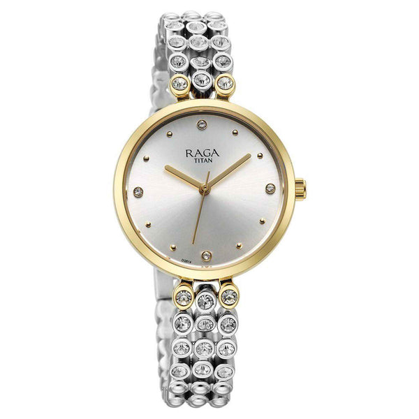Titan Raga Showstopper Quartz Analog Silver Dial Metal Strap Watch for Women 95262BM01 - Image 2