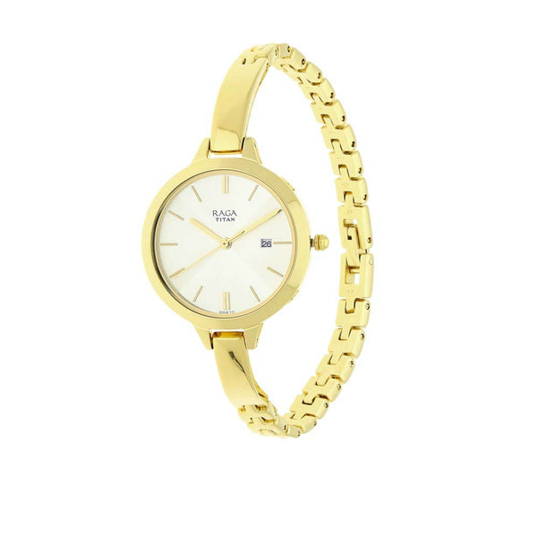 Titan Raga Viva Champagne Dial Analog Strap watch for Women - Image 2