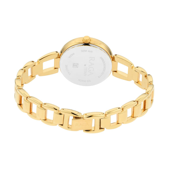 Titan Raga Viva Golden Dial Analog with Date Metal Strap Watch for Women - Image 5