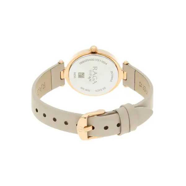 Titan Raga Viva Rose Gold Dial Women Watch With Leather Strap - Image 4
