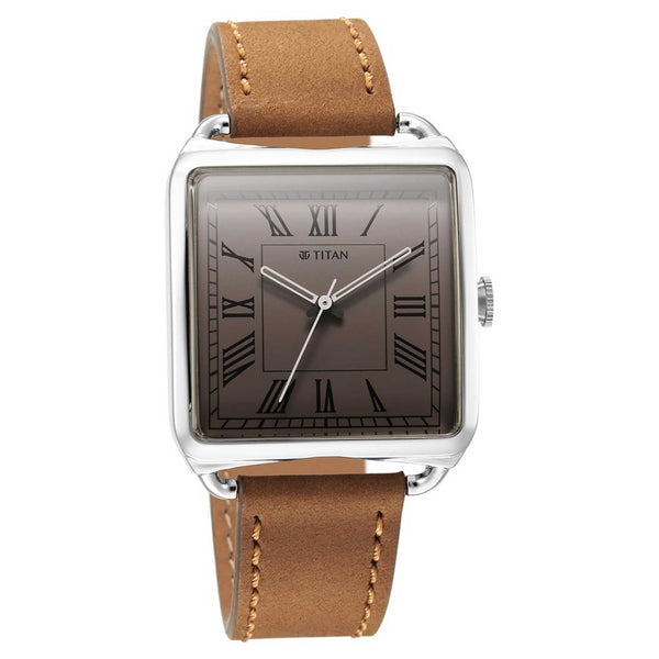Titan Retro Revive Quartz Analog Brown Dial Leather Strap for Men - Image 2
