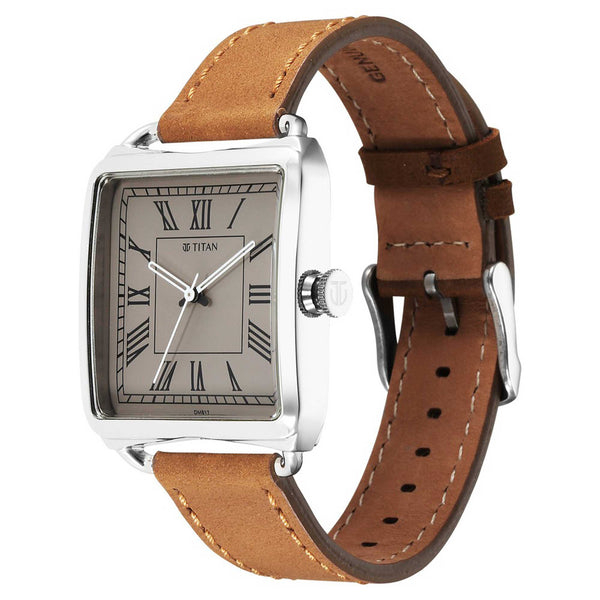 Titan Retro Revive Quartz Analog Brown Dial Leather Strap for Men - Image 3