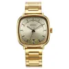 Titan Shaped Case Light Champ Dial Metal Strap Watch