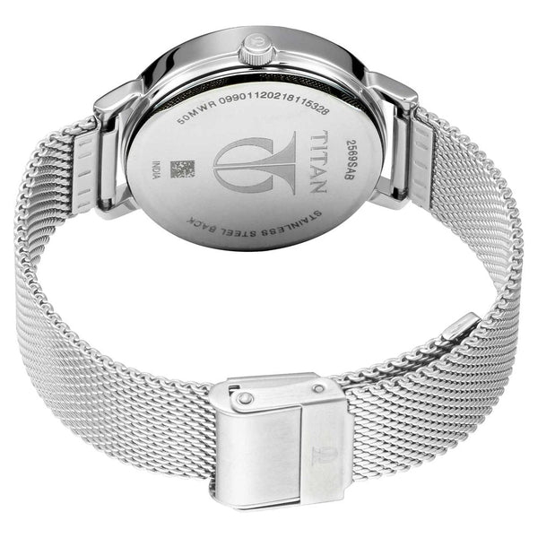 Titan Sparkle Black Dial Analog with Day and Date Stainless Steel Strap Watch for Women - Image 4