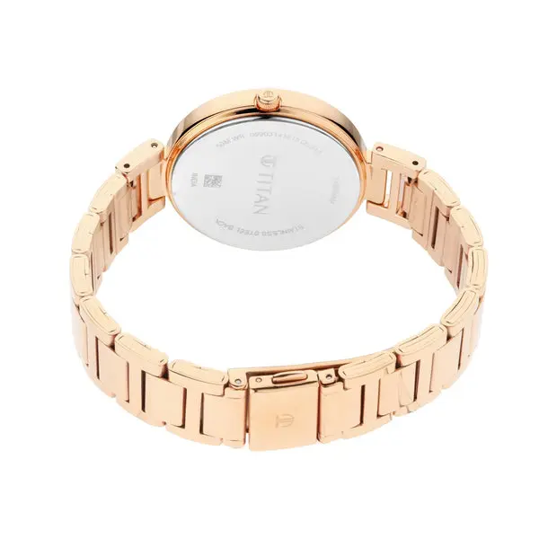 Titan Sparkle Rose Gold Dial Analog with Date Metal Strap watch for Women - Image 4