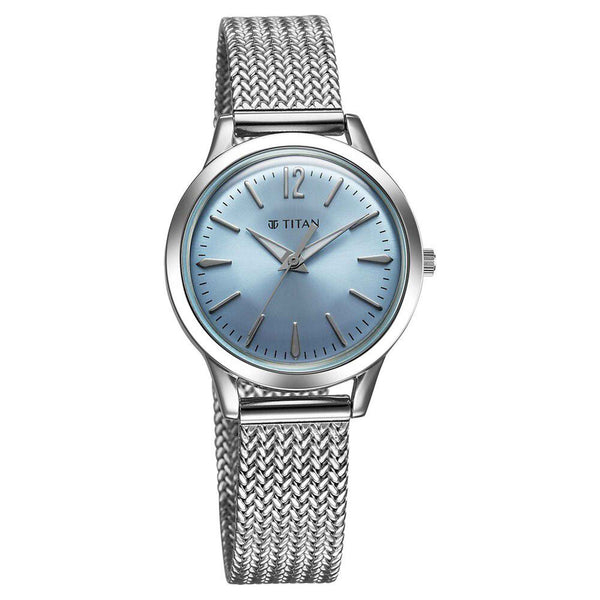 Titan Titan Timeless Urban Quartz Analog Blue Dial Metal Strap Watch For Women - Image 2